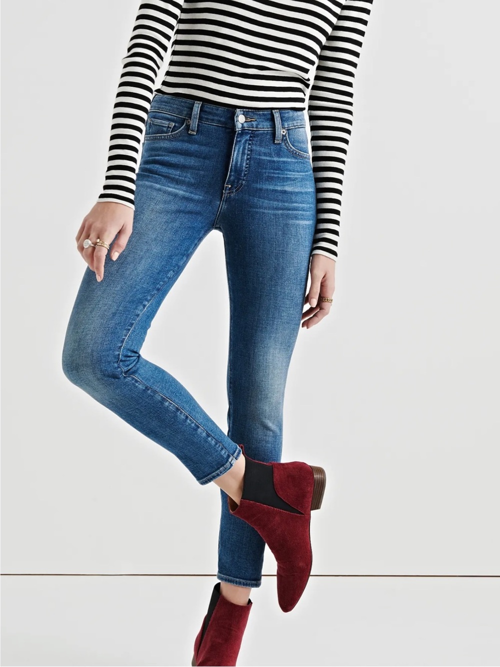 Lucky Brand Hayden Crop Jeans Size 4 Medium Wash Modern Minimalist